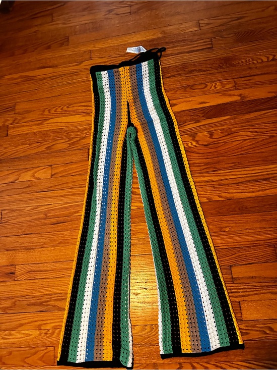 Mango Pants - Mango x Simon Miller Striped Openwork Knit trousers